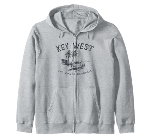 Key West Fishing Boat Conch Republic Tackle Gift Zip Hoodie