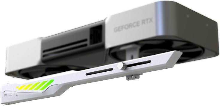 EZDIY-FAB VH90 Adjustable ARGB GPU Support Bracket, Anti-Sag Design, White