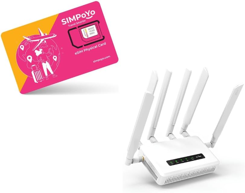 GL.iNet GL-X3000 (Spitz AX) Cellular Gateway 5G Router & Travel eSIM with Global 4G / 5G Networks
