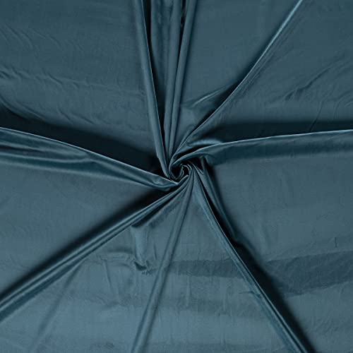 Tissu en velours soyeux au mètre bleu pétrole 1000x150 cm pour couture