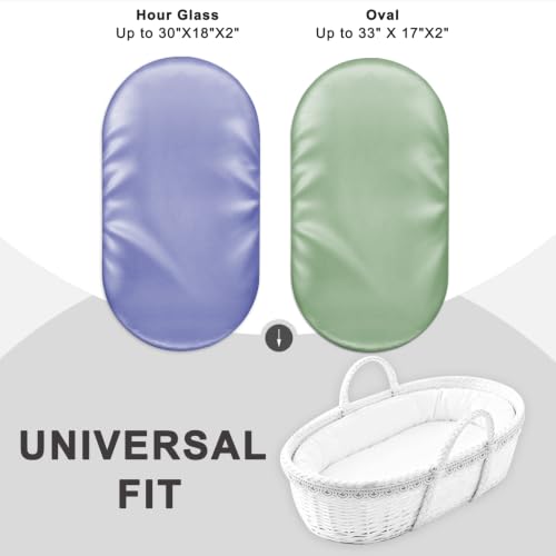 Image of Baby Bassinet Sheets for Baby Boy Girls,4-Pack Fitted Bassinet Sheets Set Compatible with Halo Bassinest Swivel Sleeper,Baby Delight,Angelbliss,32 inchX16 inch(Blue & Green)