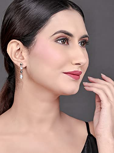 Image of Pissara Designer 925 Sterling Silver Valentine Day Gift Cubic Zirconia Earrings For Women And Girls|with Authenticity Certificate, 925 Stamp & 6 Months Warranty (E104600)