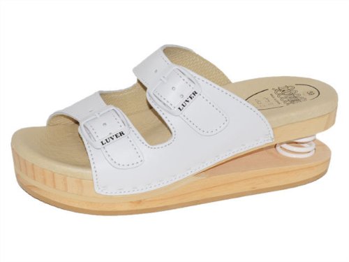 Sandales ressort LUVER 2101/A blanc pour marche urbaine