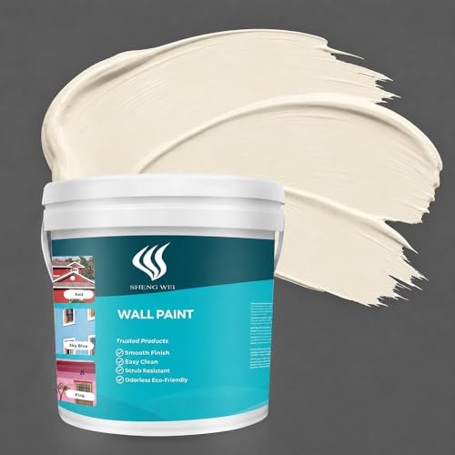 SHENGWEI Wall Paint, Beige Exterior and Interior Wall Paint, 1 Gallon, Durable Weather-Proof House Paint for Home Renovation and Indoor Decor, Easy to Apply, Beige