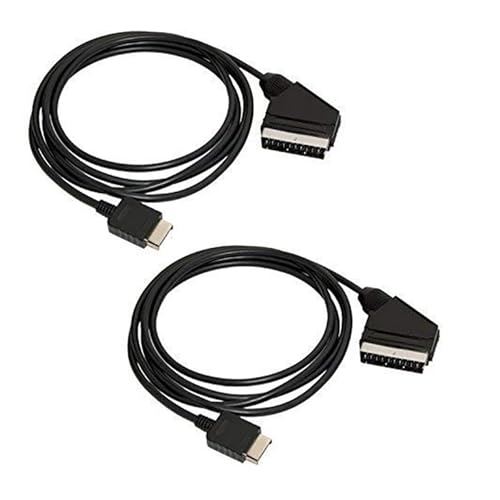 2pcs 6Ft RGB SCART Wire Cable TV AV Fit for PlayStation PS2 PS3 One Slim Line Console First Generation Console