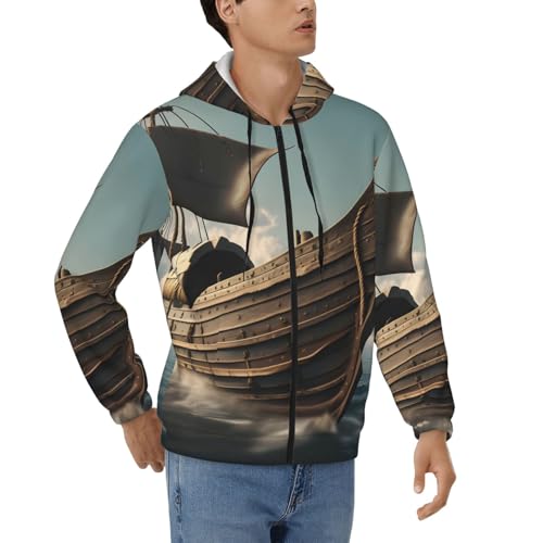 Sweat viking homme à capuche et fermeture éclair idéal pour vos sorties décontractées