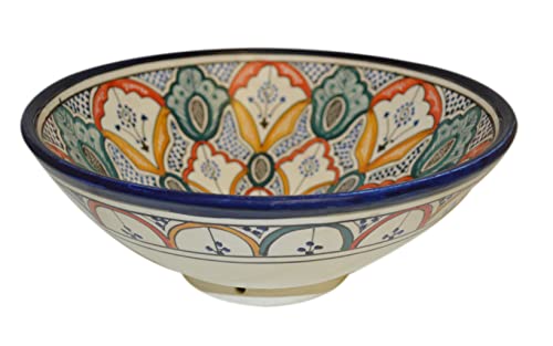 Ceramic Bowls Moroccan Handmade Serving Exquisite Piece With Vivid Colors Large 12 inches Across