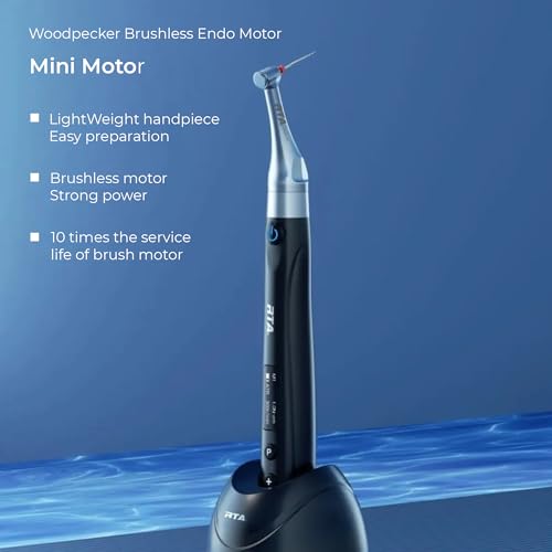 Image of Woodpecker RTA MiniMotor Brushless Endomotor | 20-400 Adjustable Reciprocation | 6:1 Contra-Angle | Wireless Cordless Design