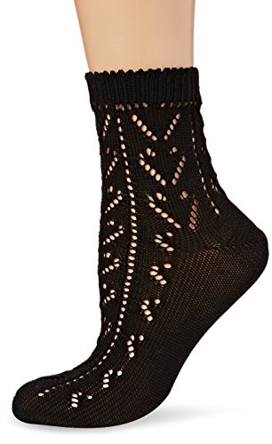 Lusana Chaussettes folkloriques Heidi pour femme, Noir (01), 40-42