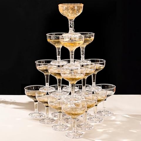 ZOMUIA 50 Pack Acrylic Champagne Glasses Cover