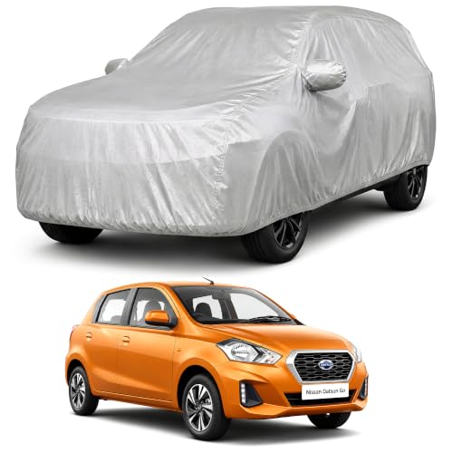 Image of Autofact Car Body Cover Compatible with Datsun Go | Custom Fit Car Cover | 100% Water-Resistant| Triple-Stitched Lightweight Fabric | Dustproof | Indoor & Outdoor Use | Elastic Bottom