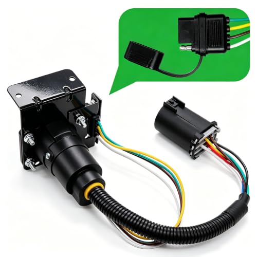 Image of 7 Pin Trailer Plug,Multi-Tow Dual Output Trailer Wiring Adapter,7 Pin to 7-Way Blade and 4-Way Flat Vehicle-Side Trailer Connector Harness Plug for Ford GM Ram Dodge Tow Socket Required