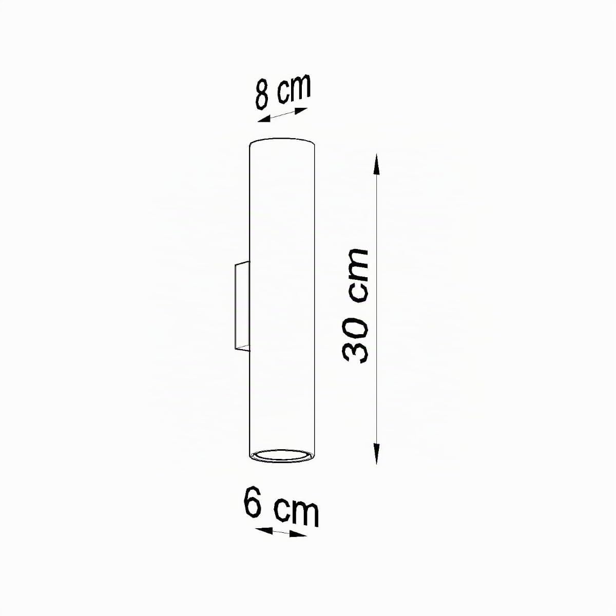 SOLLUX lighting Lagos 2 Applique Murale | Design Moderne avec Abat-jour Cylindrique, Style Industriel | Ampoule GU10 Remplaçable, 2 x 40 W | Acier Peint par Poudrage, Noir, 6 x 8 x 30 cm