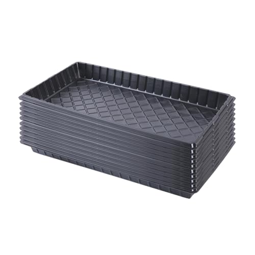 Sharplace 10 Pcs Seed Trays Indoor Portable Sturdy Reusable Nursery Seedling Trays Germination Starter Container Sprout Starting Tray for Plants Potting Garden Greenhouse Hydroponic without hole