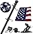 Flag Pole for House with American Flag-Black Flagpoles Residential Kit with 6FT Tangle Free Metal Flag Poles,3x5 Embroidered US Flag and Holder Bracket,Stainless Steel for Outside Porch,Outdoor,Boat