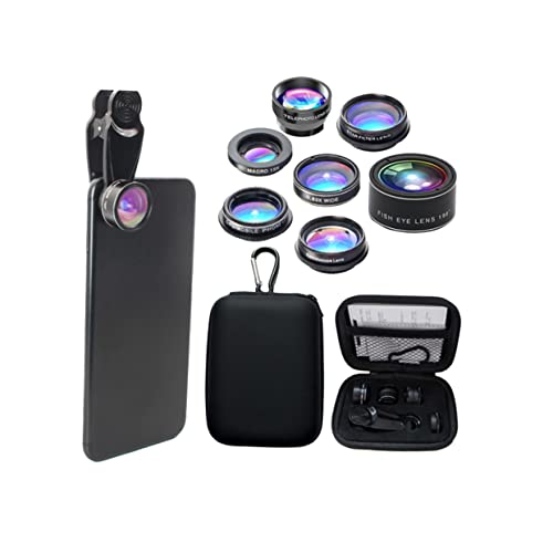HEMOTON Smart Phone 7 1 Phone Camera Lens Kit Zoom Telephoto Lens Smartphone Camera Lens 7 in 1 Phone Lens Kit Cell Phone Smartphone Phones Mobile Camera Lens Distance Increase