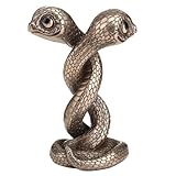 Veronese Design 4 3/8 Inch Twin Snake Spiral Cold Cast Resin Bronze Finish Sculpture Cute Animal Decoration