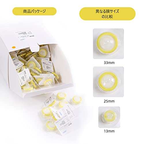 Image of Sterile Syringe Filter, PES, 0.45μm 13mm, Individually Packed, 100 Pack | Syringe Lab Filters, Double-layer Hydrophilic PES, Gamma Irradiated & Pyrogen-free, Female Luer Lock & Male Luer Slip