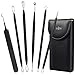 Anjou Blackhead Remover Comedone Extractor, Curved Blackhead Tweezers Kit, 6-in-1 Professional Stainless Pimple Acne Blemish Removal Tools Set