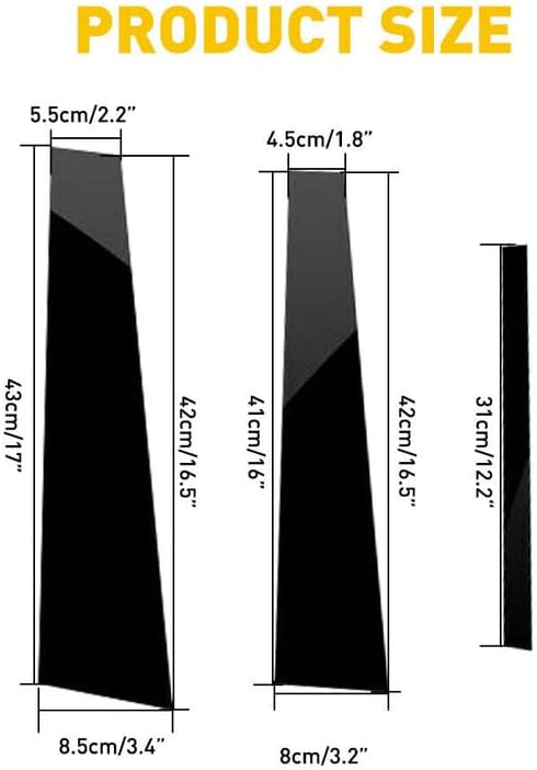 Miniatura 8 de Juego de 6 piezas de cubierta de poste de pilar de color negro brillante compatible con Accord EX-L HFP SE Sedan 2008-2012