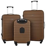 Wrangler - Juego de equipaje inteligente con portavasos y puerto USB, Toffee, 20-Inch Carry-On, Juego de equipaje...