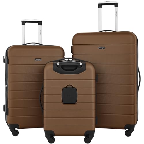 Image of Wrangler Smart Spinner Hardside Luggage, 3 Piece Set, Toffee