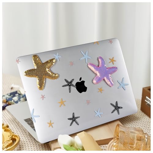 BYCeKe Cute Case for MacBook Pro 13 inch M2 2024-2016 A2338 M1 A2251 A2289 A2159 A1989 A1708 A1706,for MacBook Pro13 Cute Print Case& Keyboard Cover for Mac Pro 13 M1 Kawaii Print, Starfish