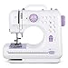 Mini máquina de coser con 12 puntadas, máquina de coser eléctrica doméstica para principiantes y mujeres, portátil, color morado