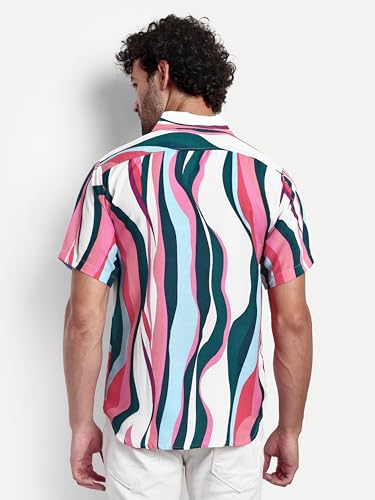 Image of GRECIILOOKS Men's Shirt - Summer Button Down Shirts || Half Sleeve Shirt for Man||Stylish Mens Casual Shirts||Formal and Comfort Rich Printed Shirt`s for Mens