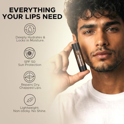 Image of The Man Company Moisturising Lip Balm for Men | For Dry & Chapped Lips| Hyaluronic Acid & SPF Protection | Deep Hydration| | Sun Protection | Soft, Smooth, Healthy Lips | Suitable for Daily Use | 4g (Moisturising Lip Balm)