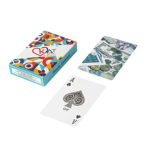 Image of KAT 3 Piece Playing Cards Plastic Coated Design A C D Multicolour Pack Premium Art Card Paper Decks for Bridge Rummy Poker Holi Diwali Taash Game Nights Party & Fun