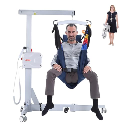Elevador eléctrico plegable for pacientes, elevador eléctrico portátil for transferir pacientes entre cama, sofá, silla de ruedas, bañera y coche