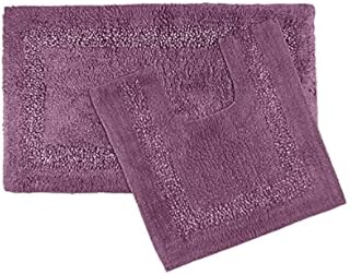Tony's Textiles Diamante Sparkle 100% Cotton Heavyweight 2 Piece Bath Mat & Pedestal Bathroom Toilet Set Red (Standard)