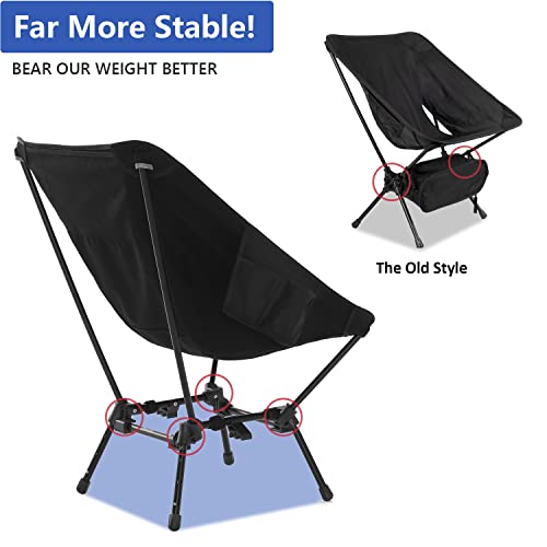 Moon Lence Adjustable Camping Chair For Adults, Folding Chair Heavy Duty For Heavy People - Portable Compact Backpacking Chair Comfortable Lawn Chair Beach Chair #TOP3