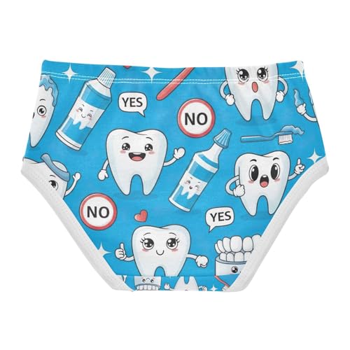 Toddler Briefs, Cute Cartoon Characters Dental Girls Underwear Cotton, 2–8 Years2