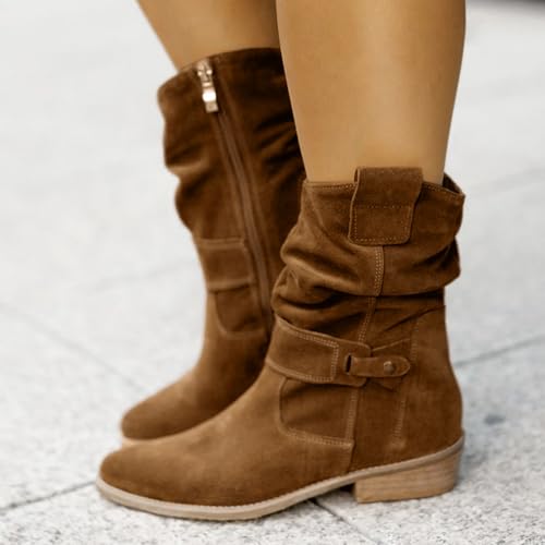 Botines para mujer cómodos para evitar el cansancio con tacón de bloque 7
