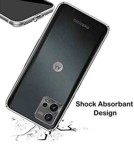 Image of Soft Silicone TPU Flexible Back Cover Compatible with Motorola Moto G72 and Screen Guard
