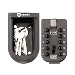 Defender Compact Key Safe - Mini Wall Mounted Outdoor Push Button Key Lock Box - Secure Key Storage with Fixings Included for Home, Office & Airbnb