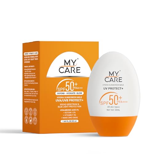 Image of SPF 50 PA+++ Sunscreen for Oily & Dry Skin | Non-Greasy, No White Cast | Deep Hydrating Daily Use Sunscreen| With Ectoin & Hyaluronic Acid | 50ml