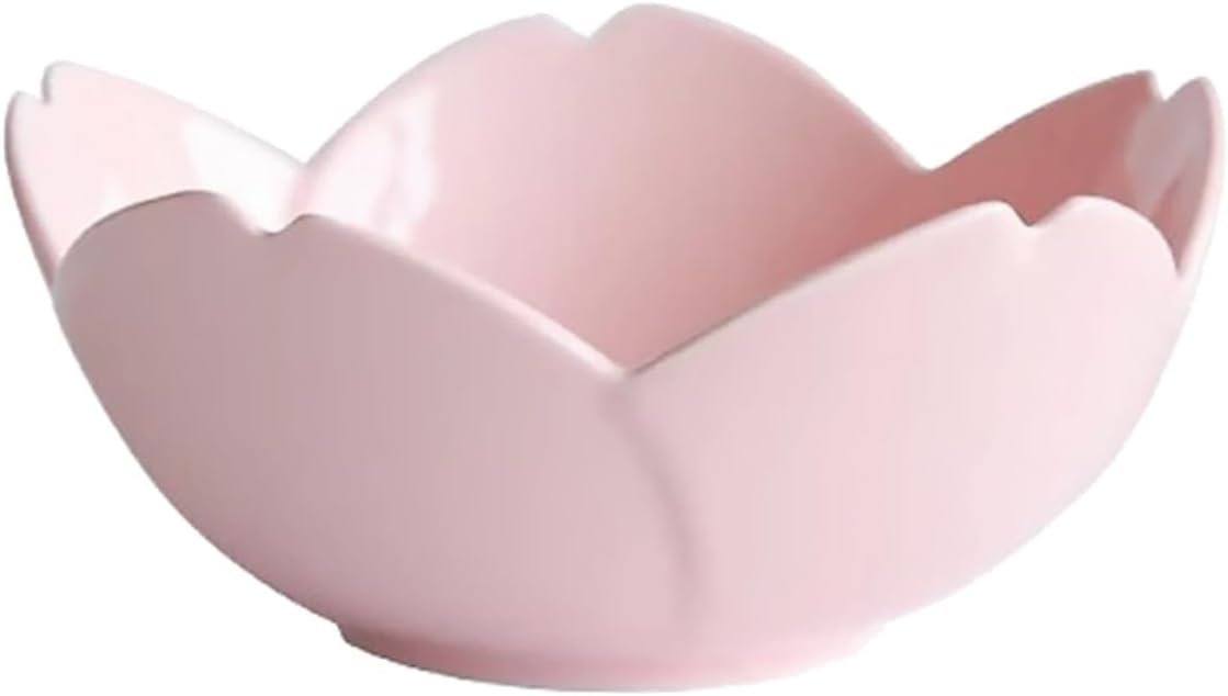 VICASKY Pink Flower Shaped Ceramic Bowl Japanese Style Hand Painted