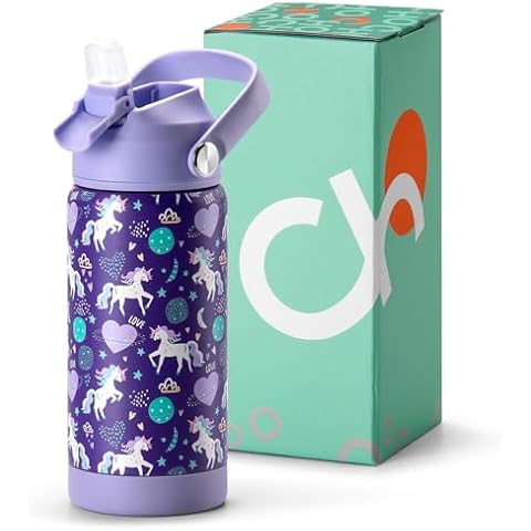 Choco Mocha Unicorn Kids Water Bottle Cover