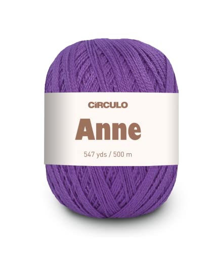 Image of CIRCULO Anne Yarn for Crocheting & Knitting, 100% Mercerized Brazilian Virgin Cotton, Soft Fingering Weight, 547 Yds, 5.19 Oz - Color 6567 Citrus Purple