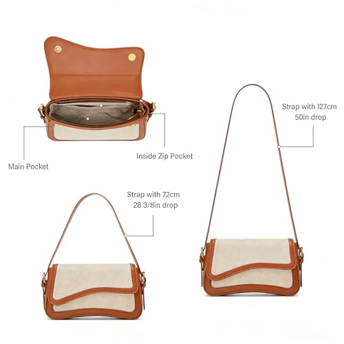 Image of Amszke Shoulder Bag for Women Y2K Crossbody Purse PU Leather Underarm Handbag 2 Adjustable Strap for Daily Commute Travel