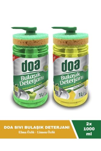Sıvı Bulaşık Deterjanı, Elma ve Limon Özlü, 2x1000 ml
