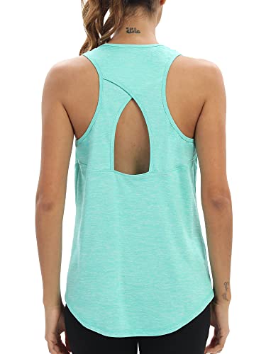 Aeuui Womens Workout Tops Open Back Racerback Tank Tops Sleeveless Yoga Athletic Running Shirts Gym Clothes for Women