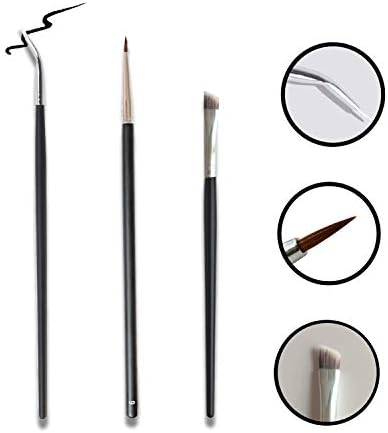 DogieLyn Eye Makeup Gel Eyeliner Brushes - Ultra Fine Bent Eyeliner Brush Angled Eye Define Pointed Round Brush Kit