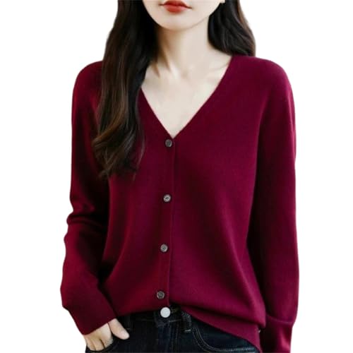 Cardigan cachemire femme col en V la douceur d'un tricot uni