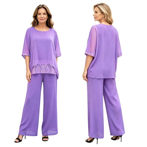 Ensemble violet Choomomo femme haut et pantalon large S