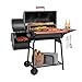 Royal Gourmet CC1830W 30-Inch Charcoal Grill with Offset Smoker and Wood-Painted Side Table, Outdoor Smoker Grill with 811 Sq. In. Cooking Area for Outdoor Barbecue Event, Black