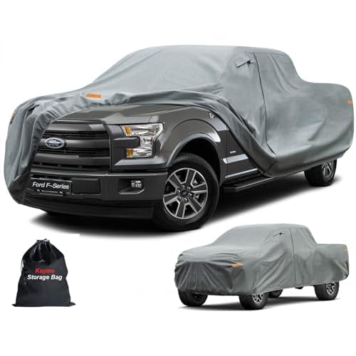 Kayme Heavy Duty Truck Cover Custom Fit Ford F-150(2008-2025) SuperCab, SuperCrew, Extended Cab, Crew Cab SB Short Bed. Waterproof All Weather for Pickup, Full Exterior Covers Sun Rain UV Pr